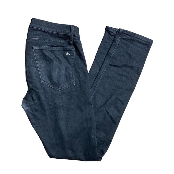 Rag & Bone Jeans Men's Size 30x33 Fit 2 Slim Leg Straight Button Fly Black Denim - Picture 2 of 11
